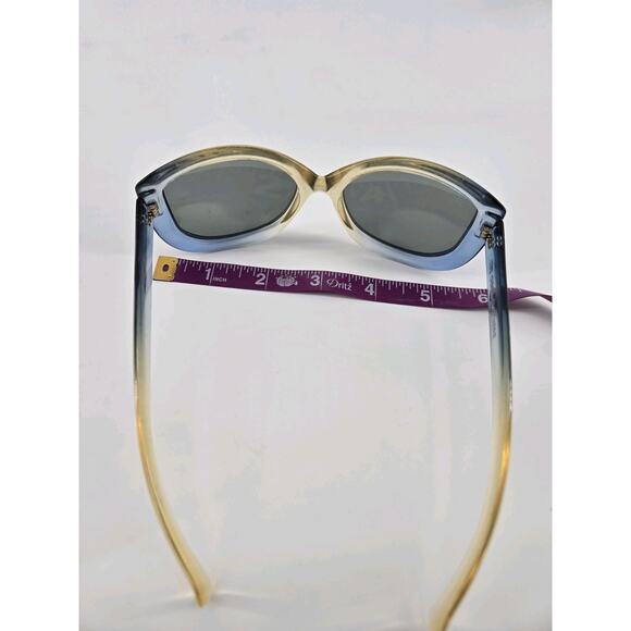 MCM 70s Cool Ray Polaroid 155 Two Tone Blue Yellow Gray Lens Sunglasses Vtg - Picture 10 of 12